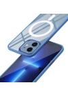 Apple iPhone 12 Kılıf Wireless Şarj Özellikli Zore Krom M-safe Silikon Kapak