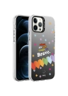 Apple iPhone 12 Pro Kılıf Desenli Zore Silver Sert Kapak