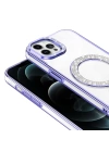 Apple iPhone 12 Pro Kılıf Pırlanta Taş Tasarımlı M-safe Şarj Özellikli Zore Karetta Silikon Kapak