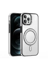 Apple iPhone 12 Pro Kılıf Pırlanta Taş Tasarımlı M-safe Şarj Özellikli Zore Karetta Silikon Kapak