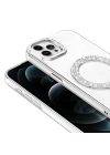 Apple iPhone 12 Pro Kılıf Pırlanta Taş Tasarımlı M-safe Şarj Özellikli Zore Karetta Silikon Kapak