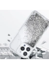 Apple iPhone 12 Pro Kılıf Sıvılı Simli Şeffaf Arka Yüzey Zore Keto Silikon Kapak