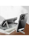 Apple iPhone 12 Pro Kılıf Standlı Şeffaf Silikon Zore L-Stand Kapak