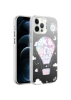 Apple iPhone 12 Pro Max Kılıf Desenli Zore Silver Sert Kapak
