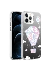 Apple iPhone 12 Pro Max Kılıf Desenli Zore Silver Sert Kapak