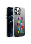 Apple iPhone 12 Pro Max Kılıf Desenli Zore Silver Sert Kapak