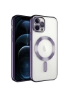 Apple iPhone 12 Pro Max Kılıf Kamera Korumalı M-safe Wireless Şarj Özellikli Zore Demre Kapak