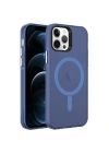 Apple iPhone 12 Pro Max Kılıf Zore M-safe Şarj Özellikli Buzlu Transparan C-Pro Sert Kapak