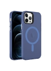 Apple iPhone 12 Pro Max Kılıf Zore M-safe Şarj Özellikli Buzlu Transparan C-Pro Sert Kapak