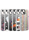 Apple iPhone 13 Kılıf Desenli Zore Silver Sert Kapak