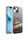 Apple iPhone 13 Kılıf Desenli Zore Silver Sert Kapak