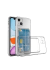 Apple iPhone 13 Kılıf Kartlıklı Şeffaf Zore Setra Clear Silikon Kapak