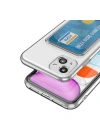 Apple iPhone 13 Kılıf Kartlıklı Şeffaf Zore Setra Clear Silikon Kapak