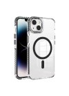 Apple iPhone 13 Kılıf M-safe Şarj Özellikli Airbagli Takılabilir Askı Aparatlı Zore Nana Kapak