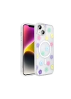 Apple iPhone 13 Kılıf M-Safe Şarj Özellikli Şeffaf Zore Folk Sert Kapak