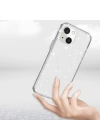 Apple iPhone 13 Kılıf Parlayan Simli Şeffaf Zore Redos Kapak