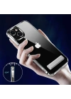 Apple iPhone 13 Kılıf Standlı Şeffaf Silikon Zore L-Stand Kapak