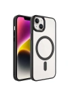 Apple iPhone 13 Kılıf Wireless Şarj Özellikli Zore Krom M-safe Silikon Kapak