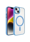 Apple iPhone 13 Kılıf Wireless Şarj Özellikli Zore Krom M-safe Silikon Kapak