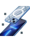 Apple iPhone 13 Kılıf Wireless Şarj Özellikli Zore Krom M-safe Silikon Kapak
