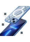 Apple iPhone 13 Kılıf Wireless Şarj Özellikli Zore Krom M-safe Silikon Kapak