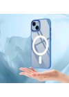 Apple iPhone 13 Kılıf Wireless Şarj Özellikli Zore Krom M-safe Silikon Kapak