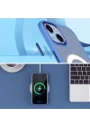 Apple iPhone 13 Kılıf Wireless Şarj Özellikli Zore Krom M-safe Silikon Kapak