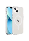 Apple iPhone 13 Kılıf Zore M-safe Şarj Özellikli Buzlu Transparan C-Pro Sert Kapak
