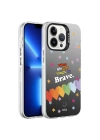 Apple iPhone 13 Pro Kılıf Desenli Zore Silver Sert Kapak