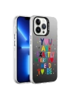 Apple iPhone 13 Pro Kılıf Desenli Zore Silver Sert Kapak