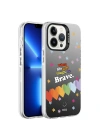 Apple iPhone 13 Pro Kılıf Desenli Zore Silver Sert Kapak