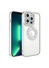 Apple iPhone 13 Pro Kılıf Kamera Korumalı Taş Süslemeli Arkası Şeffaf Zore Asya Kapak