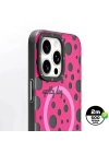 Apple iPhone 13 Pro Kılıf Magsafe Şarj Özellikli Polka Dot Desenli Youngkit Spots Serisi Kapak