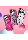 Apple iPhone 13 Pro Kılıf Magsafe Şarj Özellikli Polka Dot Desenli Youngkit Spots Serisi Kapak