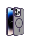 Apple iPhone 13 Pro Kılıf Mat Arka Yüzey Wireless Şarj Özellikli Zore Flet M-safe Kapak