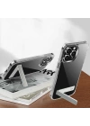 Apple iPhone 13 Pro Kılıf Standlı Şeffaf Silikon Zore L-Stand Kapak