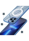 Apple iPhone 13 Pro Kılıf Wireless Şarj Özellikli Zore Krom M-safe Silikon Kapak