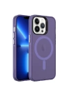 Apple iPhone 13 Pro Kılıf Zore M-safe Şarj Özellikli Buzlu Transparan C-Pro Sert Kapak