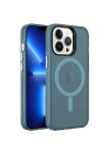 Apple iPhone 13 Pro Kılıf Zore M-safe Şarj Özellikli Buzlu Transparan C-Pro Sert Kapak