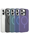 Apple iPhone 13 Pro Kılıf Zore M-safe Şarj Özellikli Buzlu Transparan C-Pro Sert Kapak