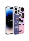 Apple iPhone 13 Pro Max Kılıf Airbag Kenarlı Renkli Desenli Silikon Zore Elegans Kapak