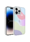 Apple iPhone 13 Pro Max Kılıf Airbag Kenarlı Renkli Desenli Silikon Zore Elegans Kapak