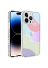 Apple iPhone 13 Pro Max Kılıf Airbag Kenarlı Renkli Desenli Silikon Zore Elegans Kapak