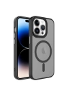 Apple iPhone 13 Pro Max Kılıf Mat Arka Yüzey Wireless Şarj Özellikli Zore Flet M-safe Kapak