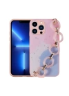 Apple iPhone 13 Pro Max Kılıf Simli Desenli El Askılı Tutacaklı Zore Elsa Silikon Kapak