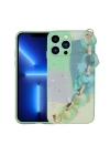 Apple iPhone 13 Pro Max Kılıf Simli Desenli El Askılı Tutacaklı Zore Elsa Silikon Kapak