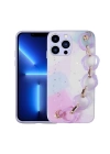 Apple iPhone 13 Pro Max Kılıf Simli Desenli El Askılı Tutacaklı Zore Elsa Silikon Kapak