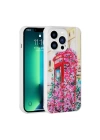 Apple iPhone 13 Pro Max Kılıf Simli Desenli Kamera Korumalı Parlak Zore Popy Kapak