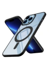 Apple iPhone 13 Pro Max Kılıf Wireless Şarj Özellikli Zore Krom M-safe Silikon Kapak