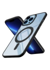 Apple iPhone 13 Pro Max Kılıf Wireless Şarj Özellikli Zore Krom M-safe Silikon Kapak